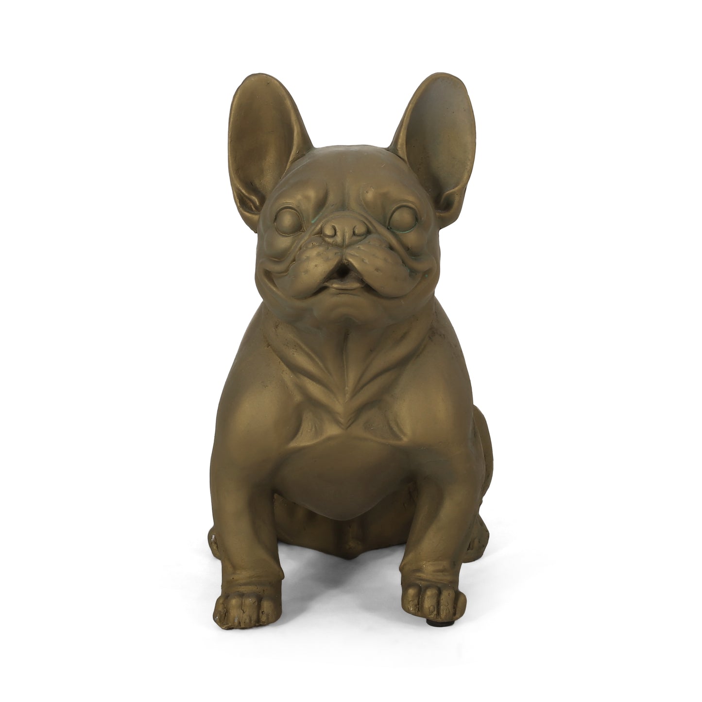 Gold French bulldog statue a whimsical decorative accent for homes