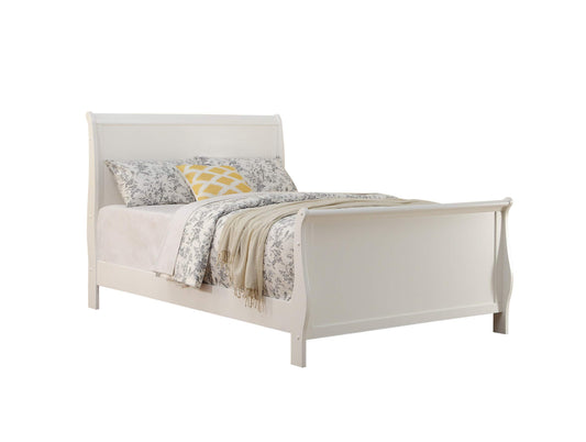 TREATLIFE HOME Modern Twin Size Bed Frame with Sleigh Design, Elegant White Plywood Construction