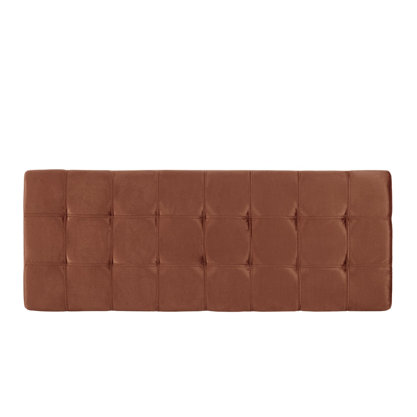 Brown tufted leather bench for modern living rooms