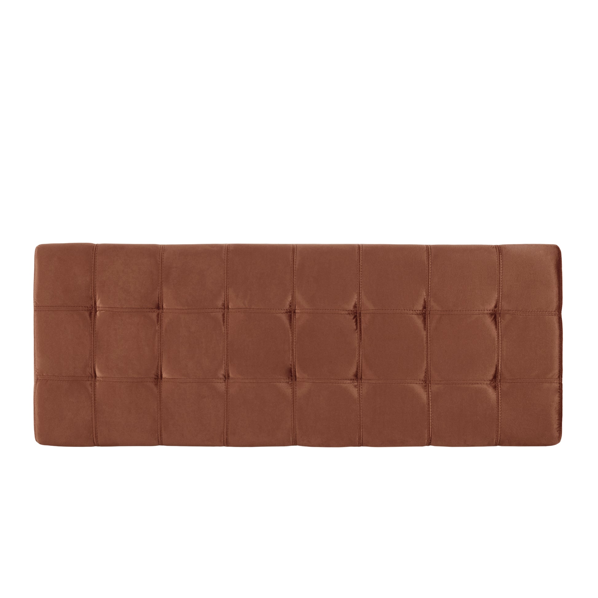 Brown tufted leather bench for modern living rooms