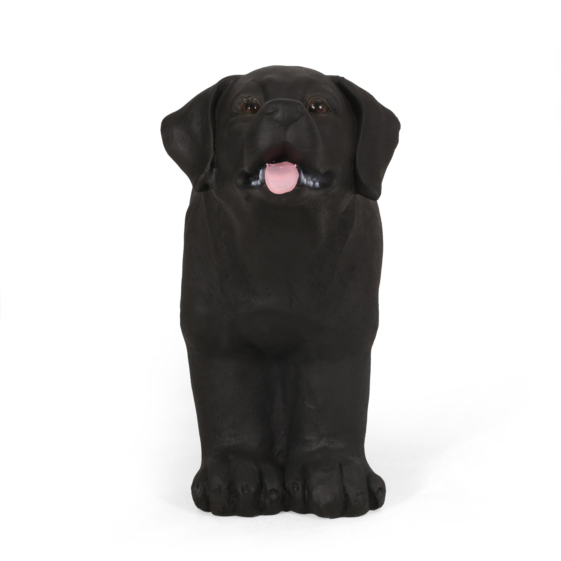 Black labrador dog statue realistic detail charming outdoor decor