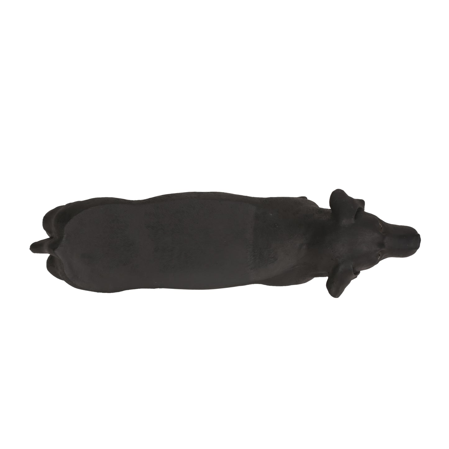 Top view of a black ceramic pig figurine for home decor