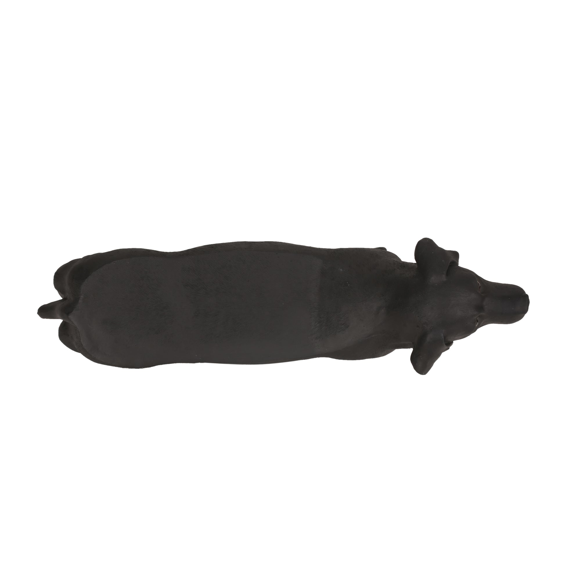 Top view of a black ceramic pig figurine for home decor