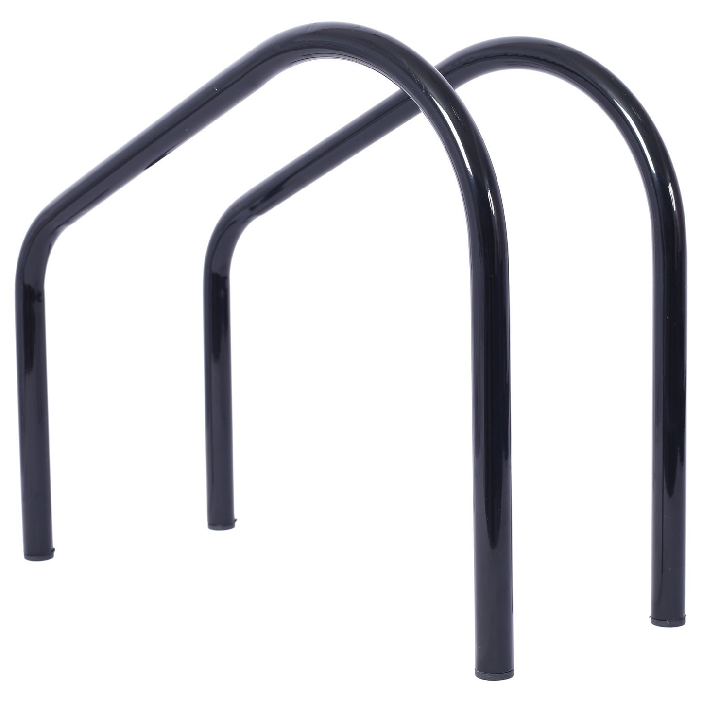 Black metal double bike rack for secure bicycle parking
