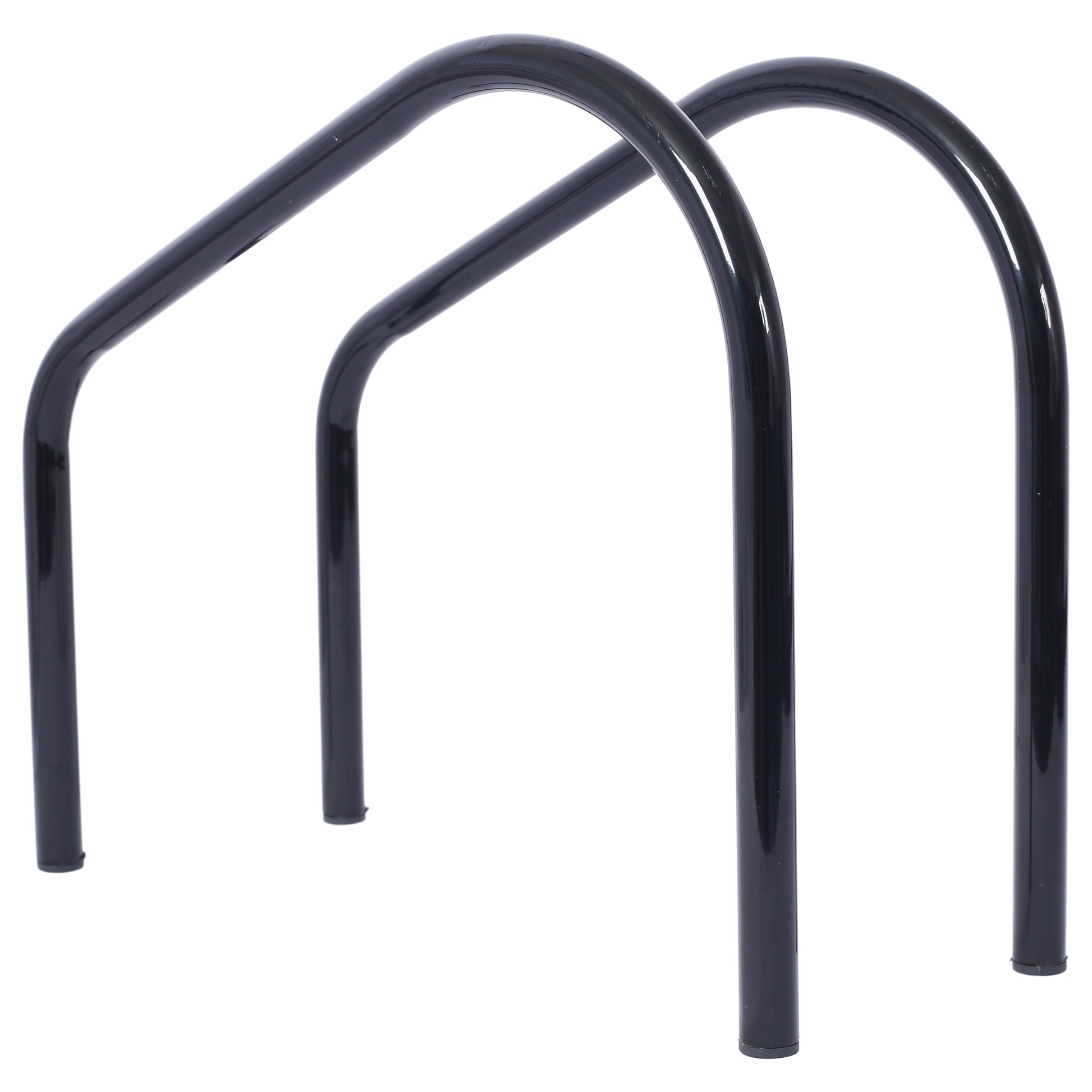 Black metal double bike rack for secure bicycle parking