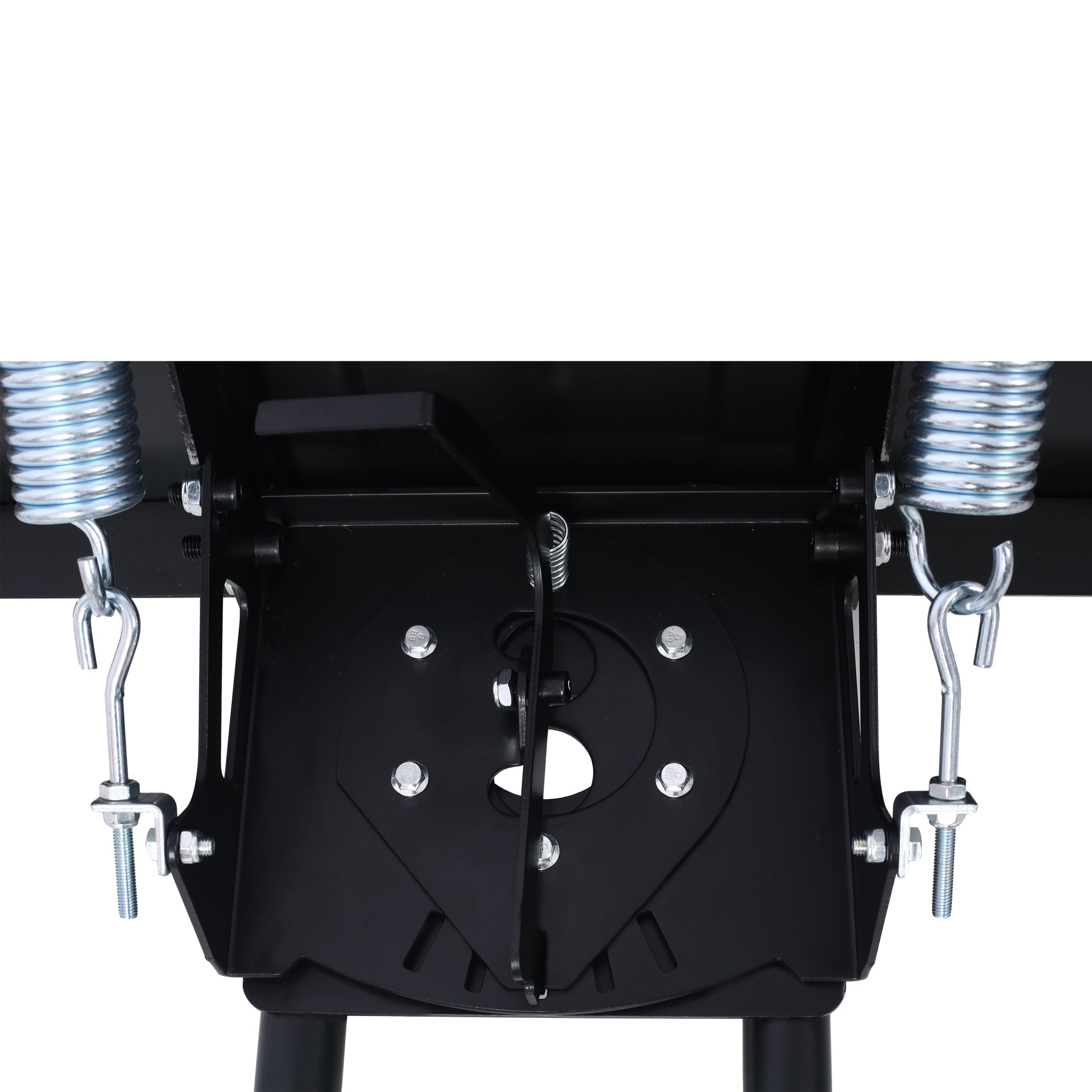 Heavyduty black metal bracket with silver springs for a lift mechanism