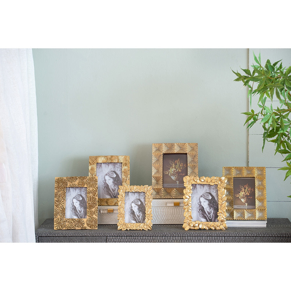 Set of ornate gold leaf photo frames elegant for home decor