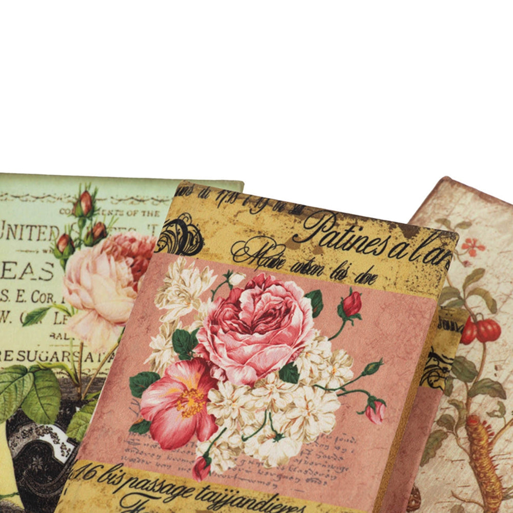 Vintage floral stationery with pink roses and script text