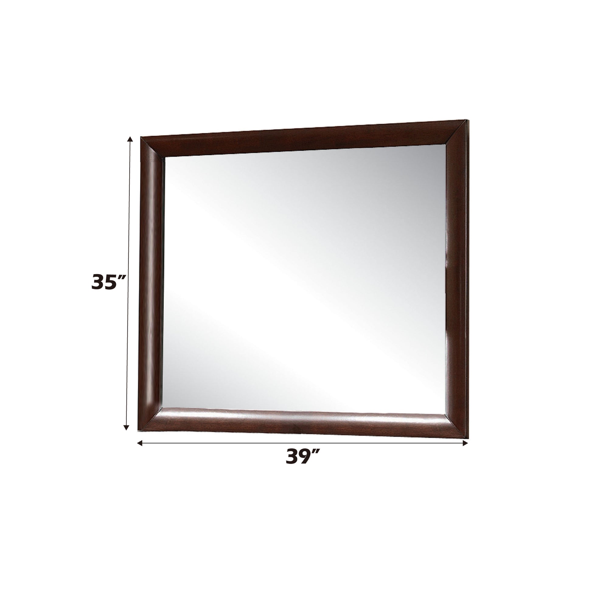 wide dark wood frame wall mirror