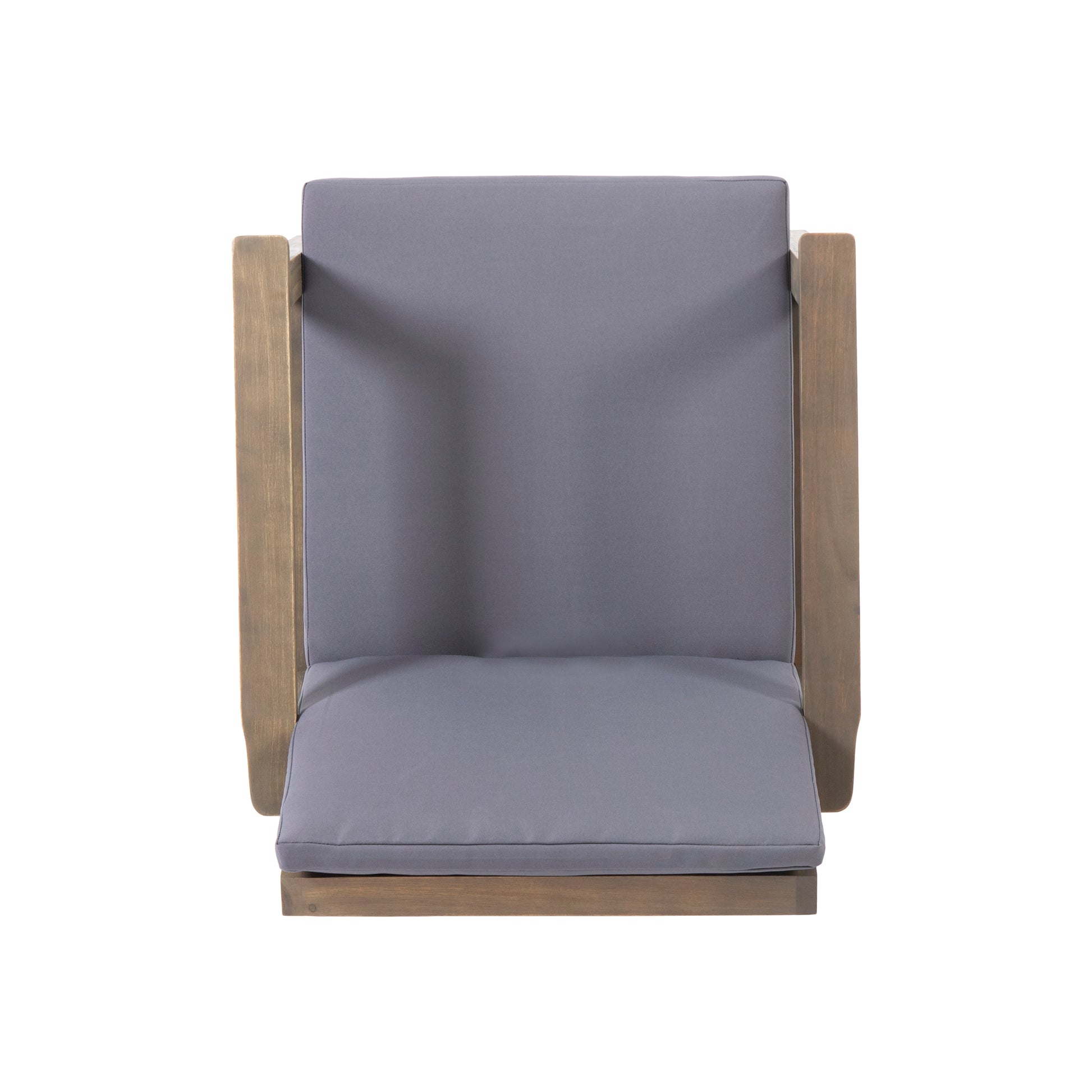 Gray upholstered wooden lounge chair minimalist design for modern outdoor spaces