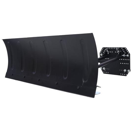 Heavyduty black snow plow blade with reinforced edges for durable winter clearing