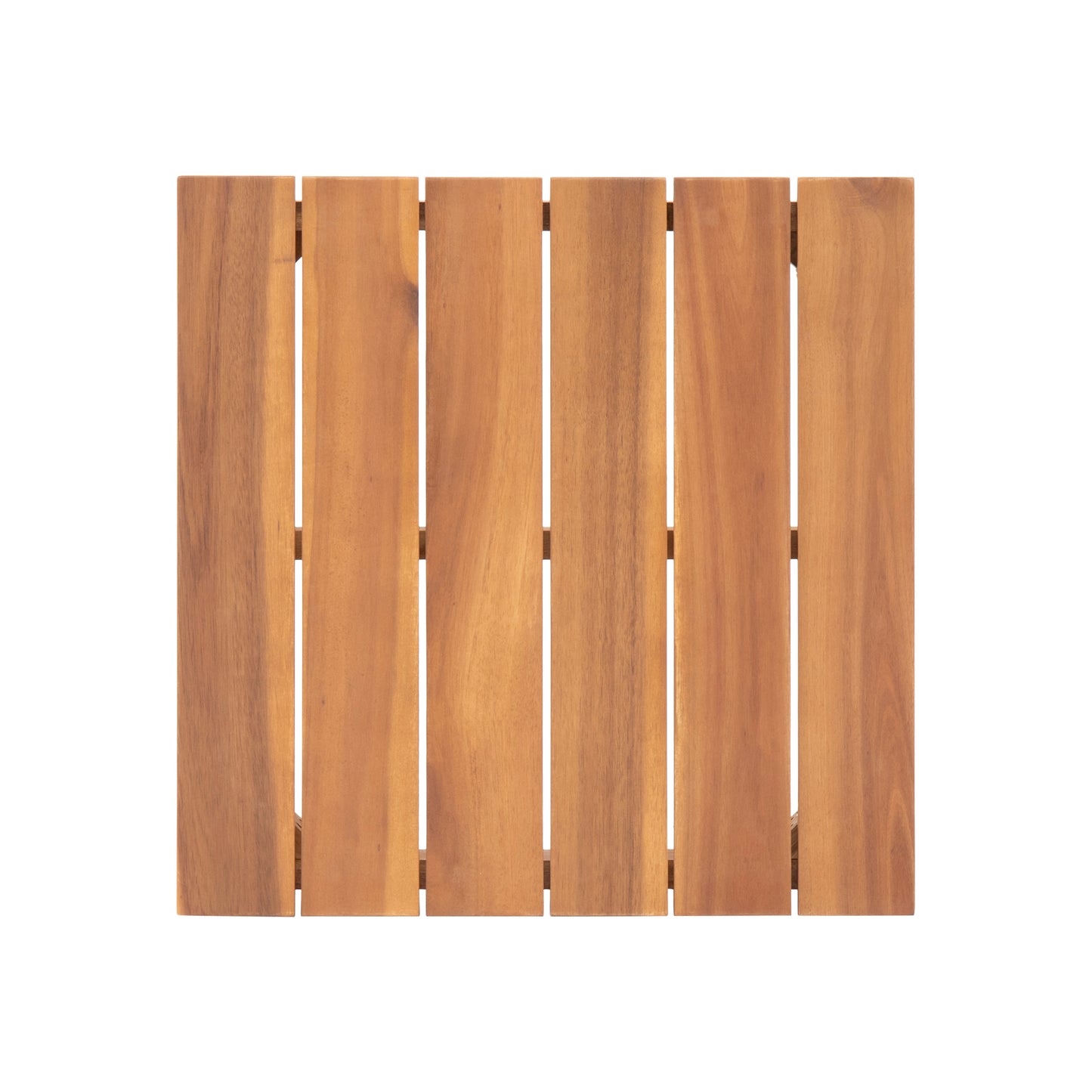Natural wood slat tabletop perfect for outdoor furniture settings