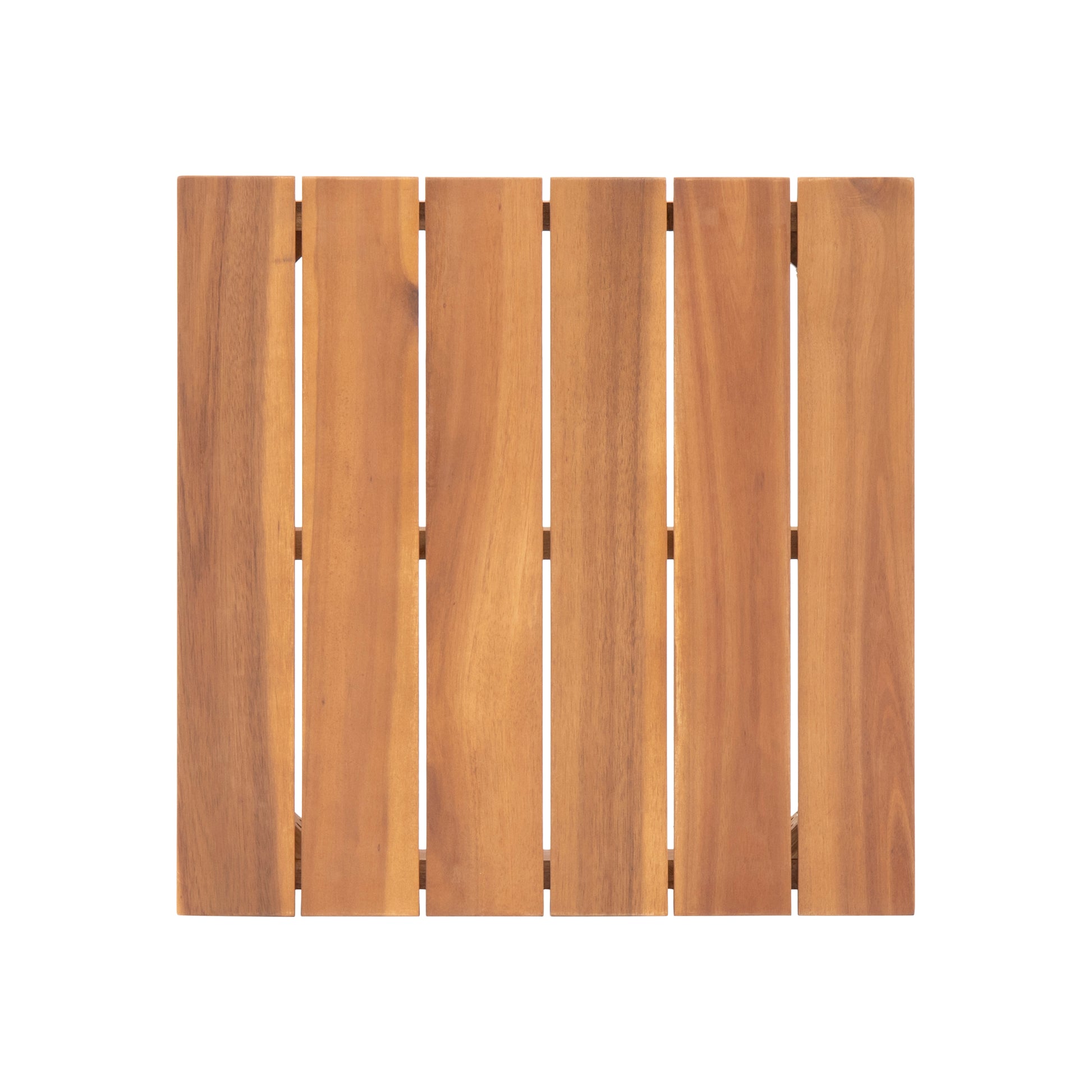 Natural wood slat tabletop perfect for outdoor furniture settings