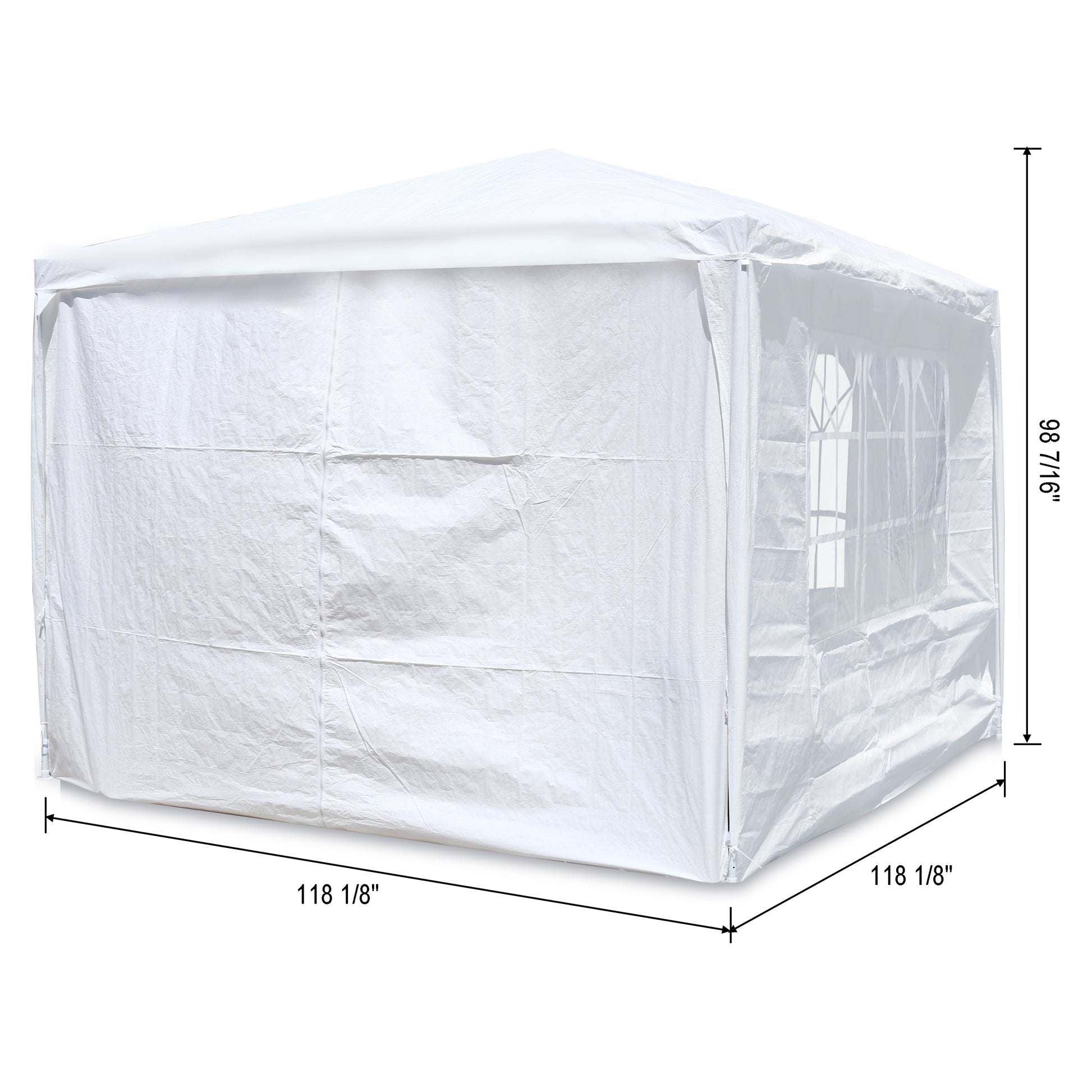 White polyethylene gazebo with windows  x  event tent