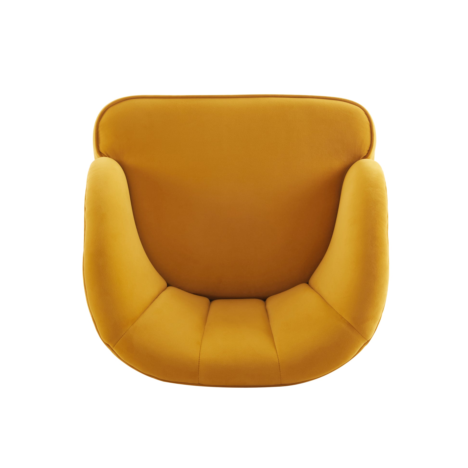 Mustard yellow velvet accent chair with plush cushioning