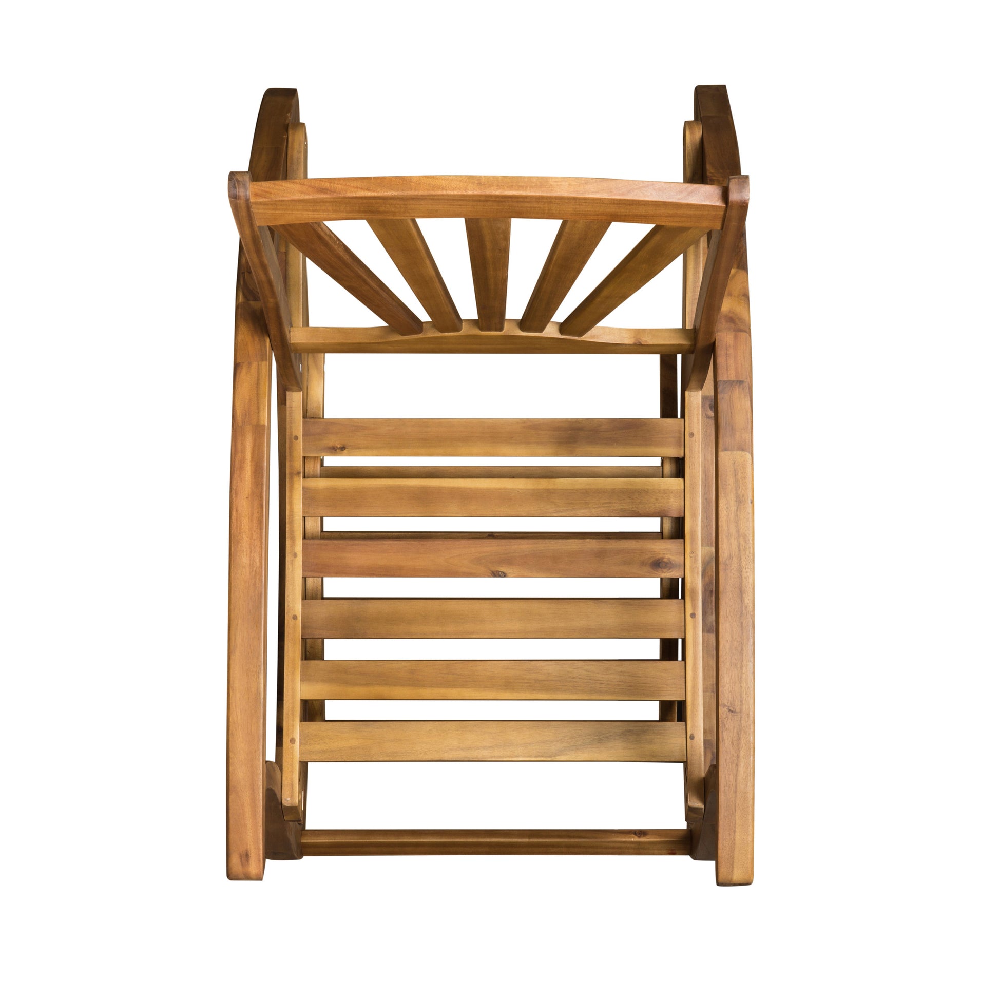 Solid wood slat outdoor patio chair natural wood finish durable for garden use