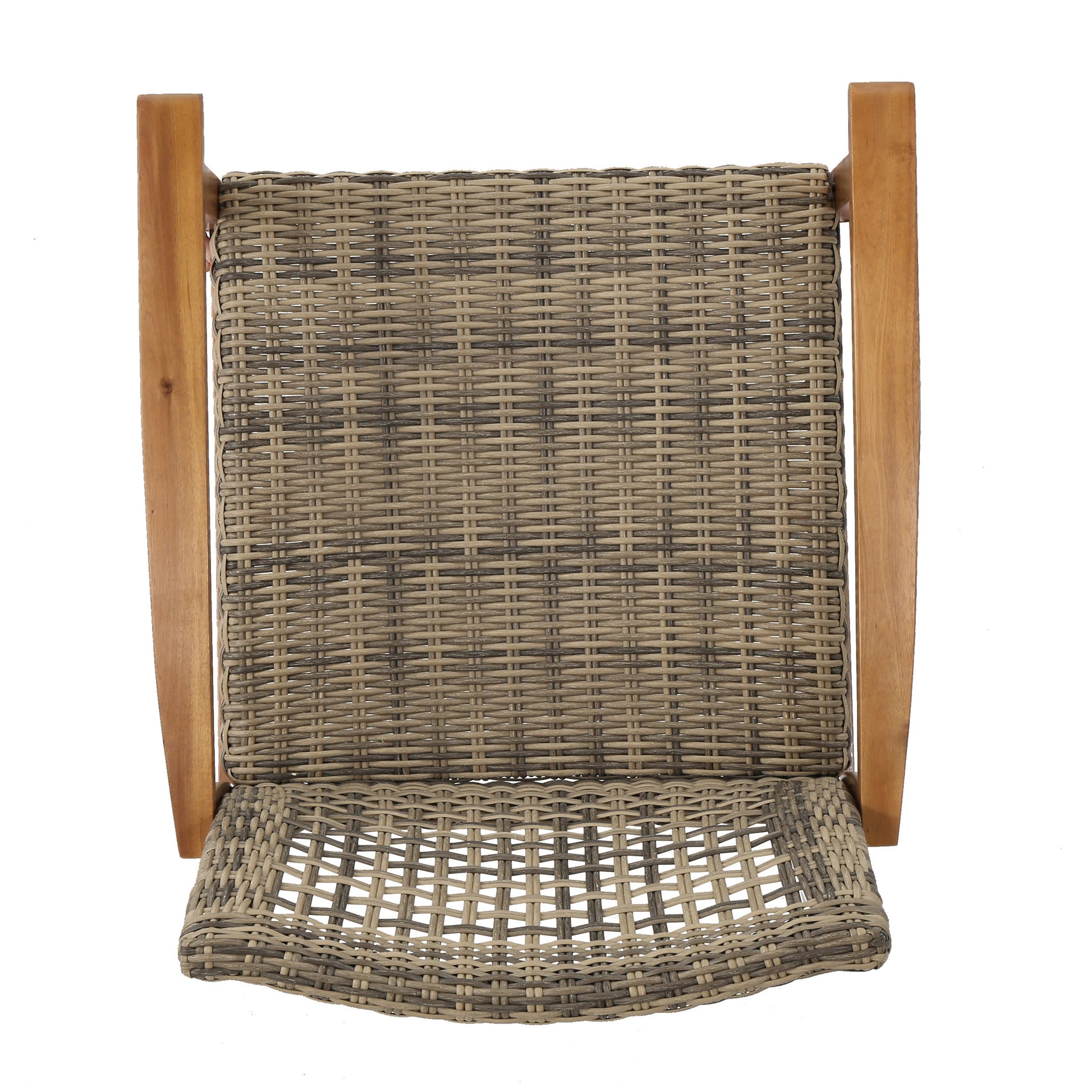 Taupe wicker dining chair with warm wood frame and detailed weave