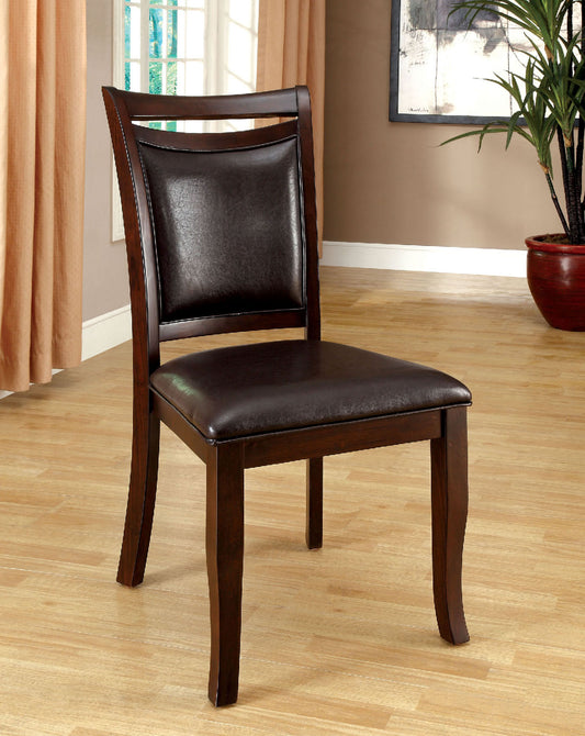 TREATLIFE HOME Transitional Dining Room Side Chairs Set of 2, Elegant Dark Cherry Finish, Padded Leatherette Seats