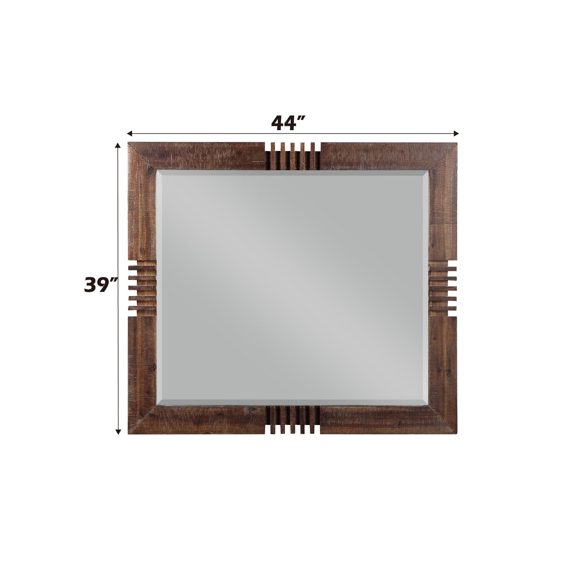 Rustic wooden framed mirror
