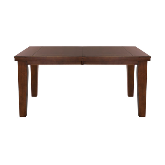 Dark cherry wood dining table with tapered legs