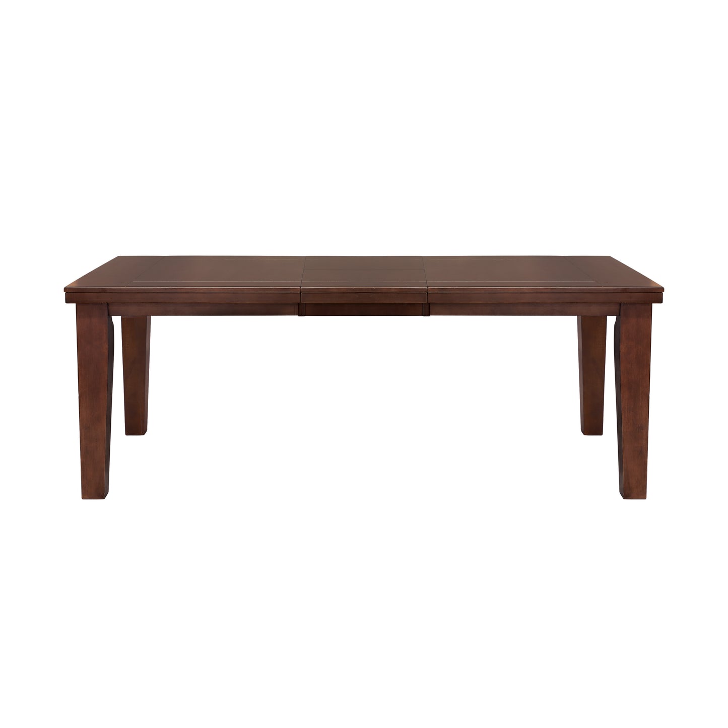 Dark brown extendable dining table with clean lines