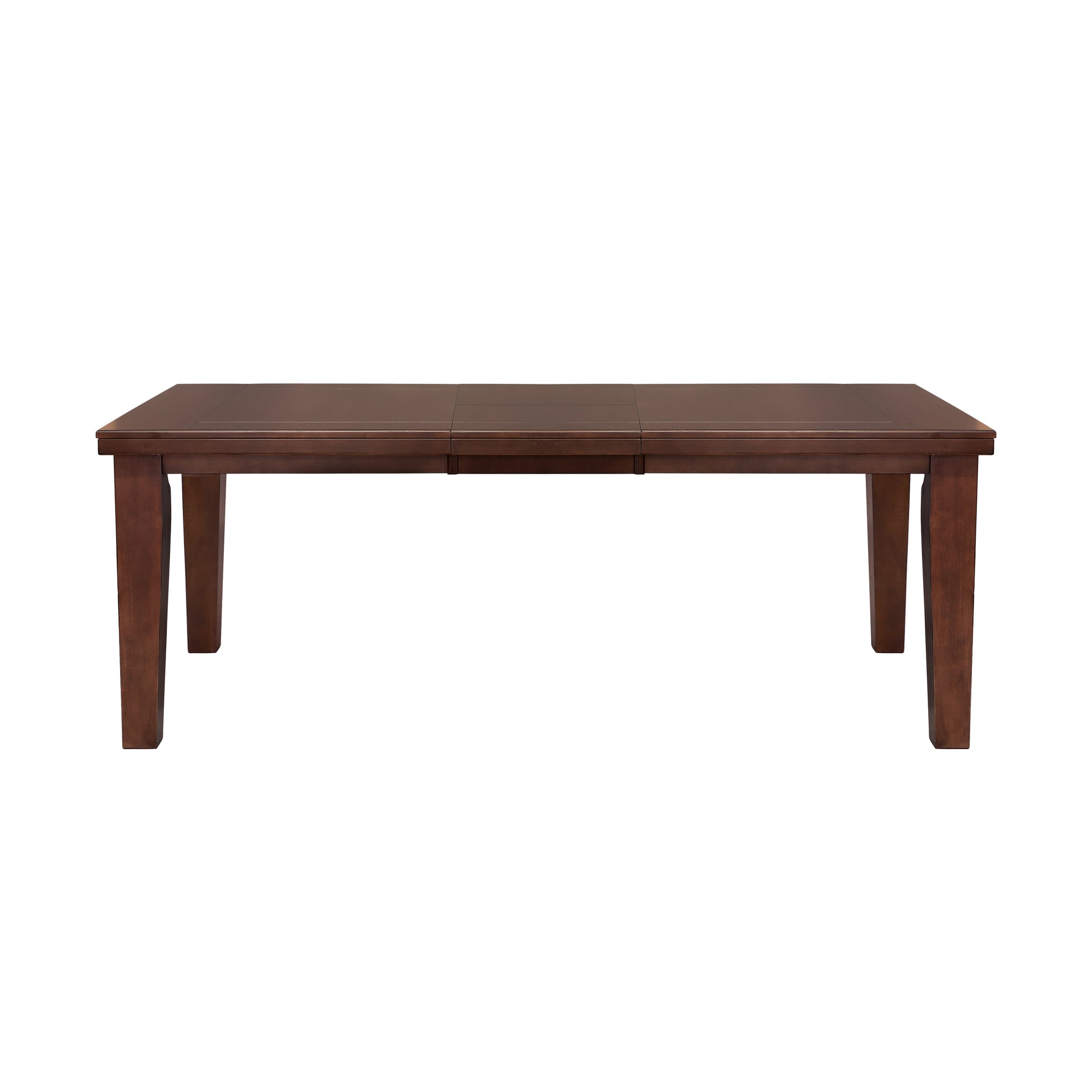 Dark brown extendable dining table with clean lines