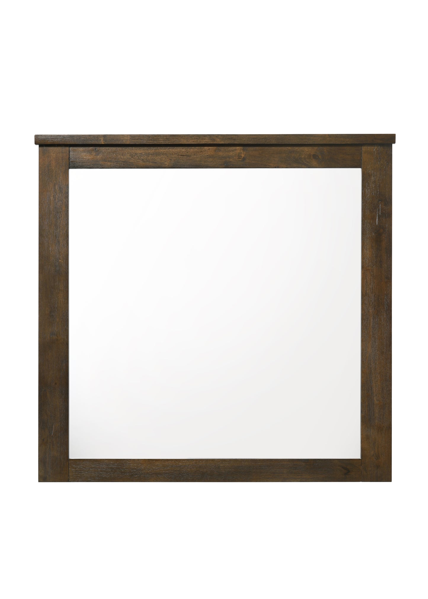 Rustic dark wood framed mirror for entryway decor