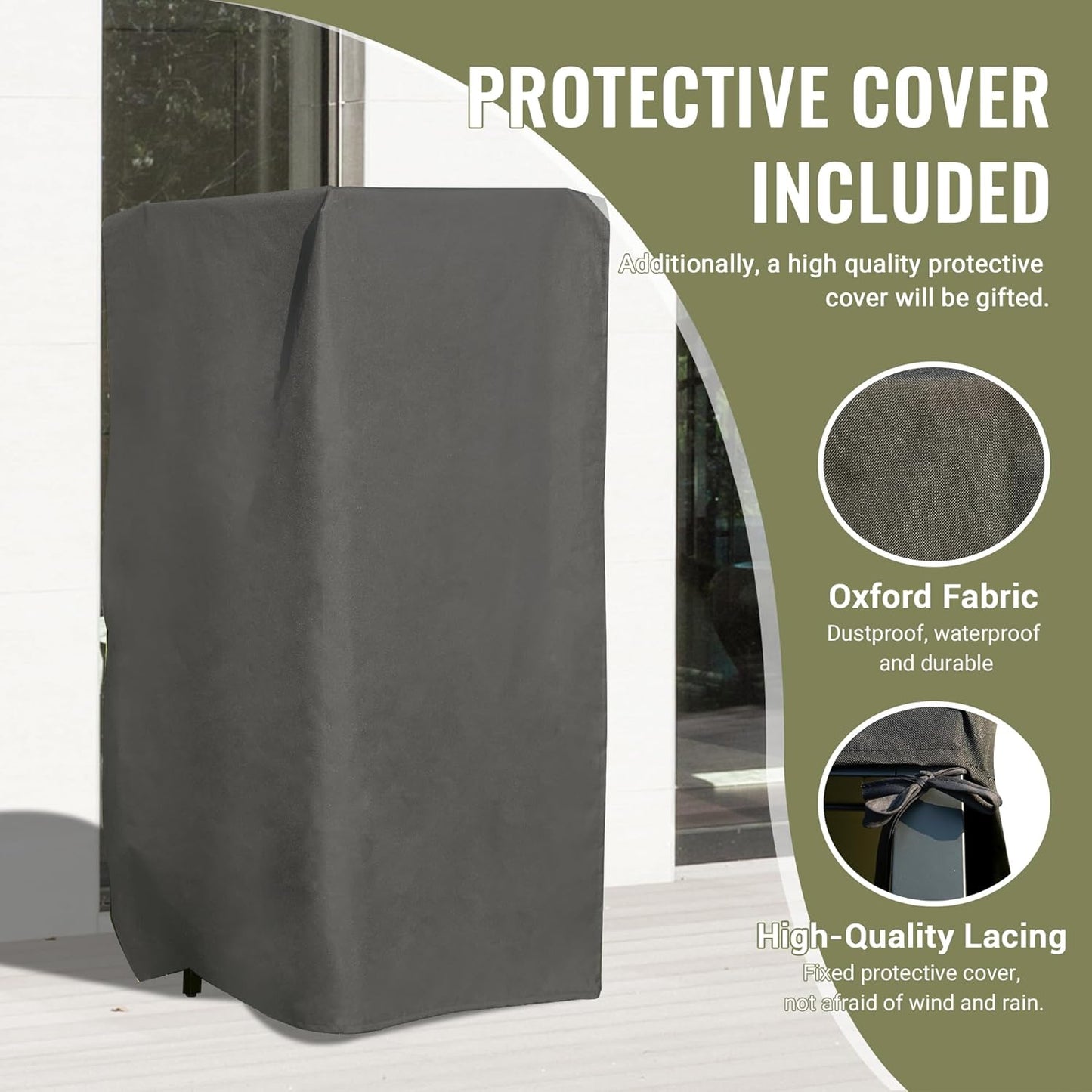 Dark gray Oxford fabric grill cover