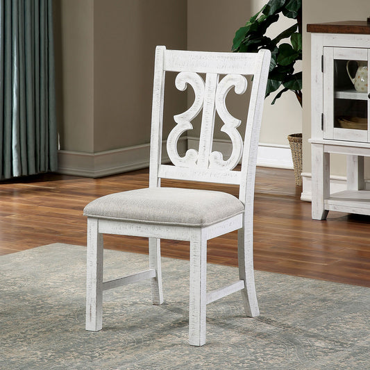 TREATLIFE HOME Rustic Gray Dining Chairs for Cozy Family Meals, Padded Comfort and Vintage Elegance, Set of 2