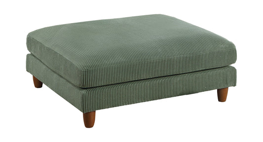 TREATLIFE HOME Extra Large Cocktail Ottoman in Sage Color, Modular Corduroy Cushion with Wood Legs for Living Room