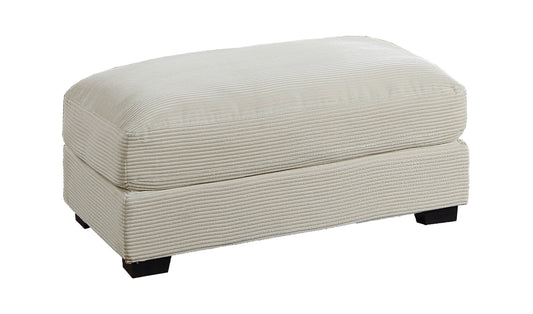 TREATLIFE HOME Contemporary Rectangular Cocktail Ottoman with Soft Corduroy Upholstery and Wood Legs, Beige Color for Living Room