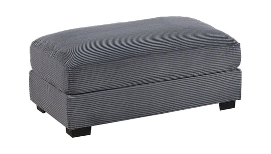 TREATLIFE HOME Living Room Cocktail Ottoman with Soft Corduroy Cushion and Wood Legs, Dark Gray, Contemporary Style
