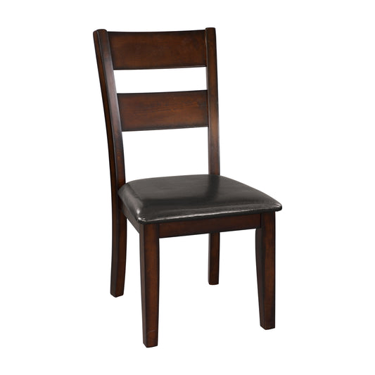 TREATLIFE HOME Set of 2 Classic Style Cherry Side Chairs with Dark Brown Leather Upholstery for Dining Room