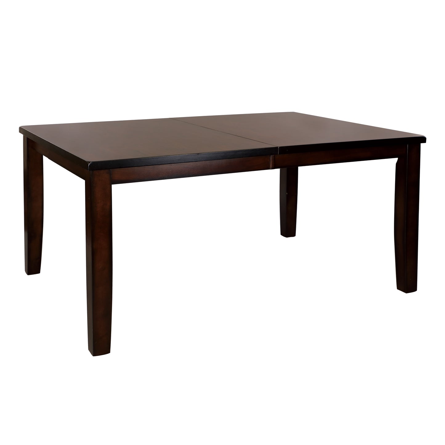 Dark cherry wood dining table with extension leaf