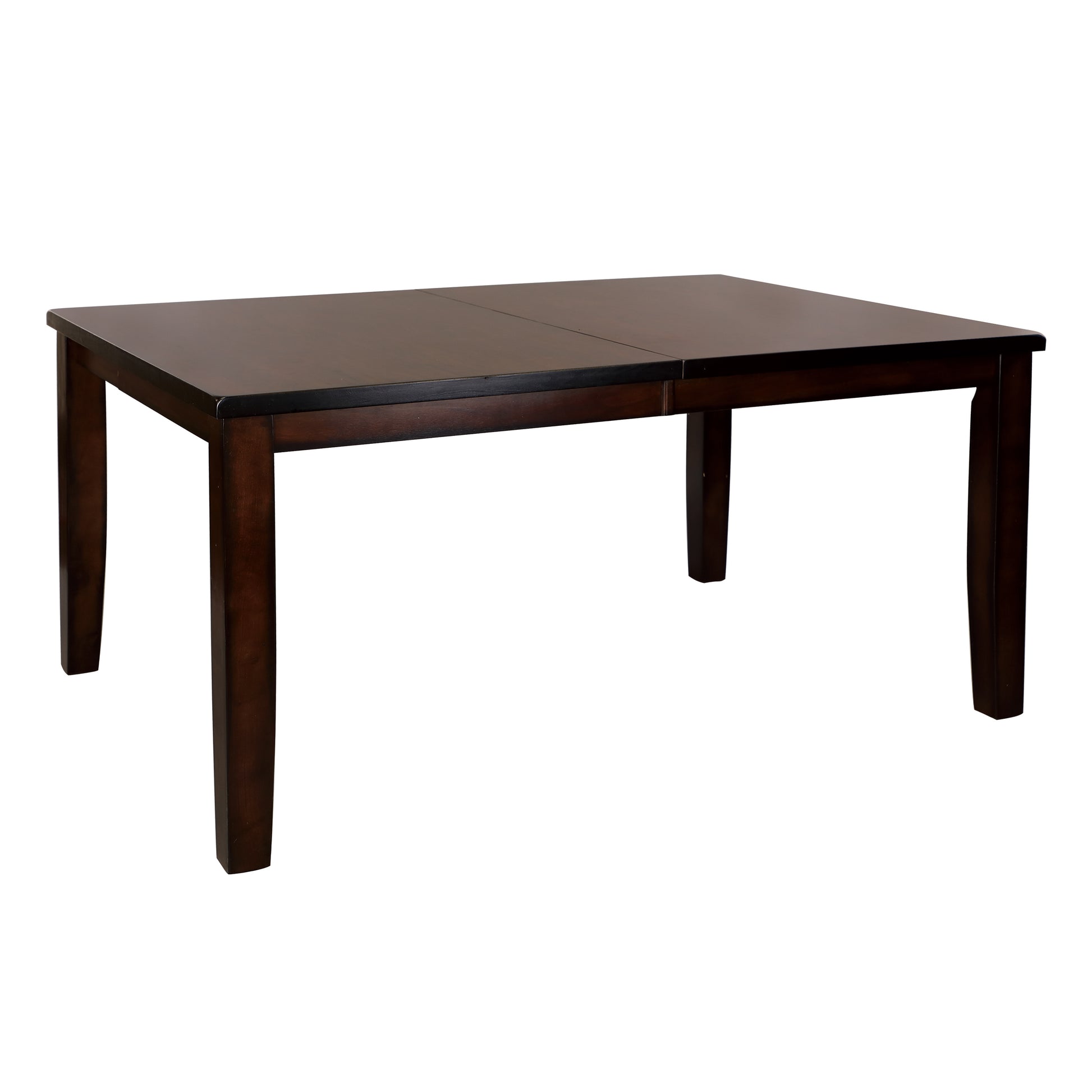 Dark cherry wood dining table with extension leaf