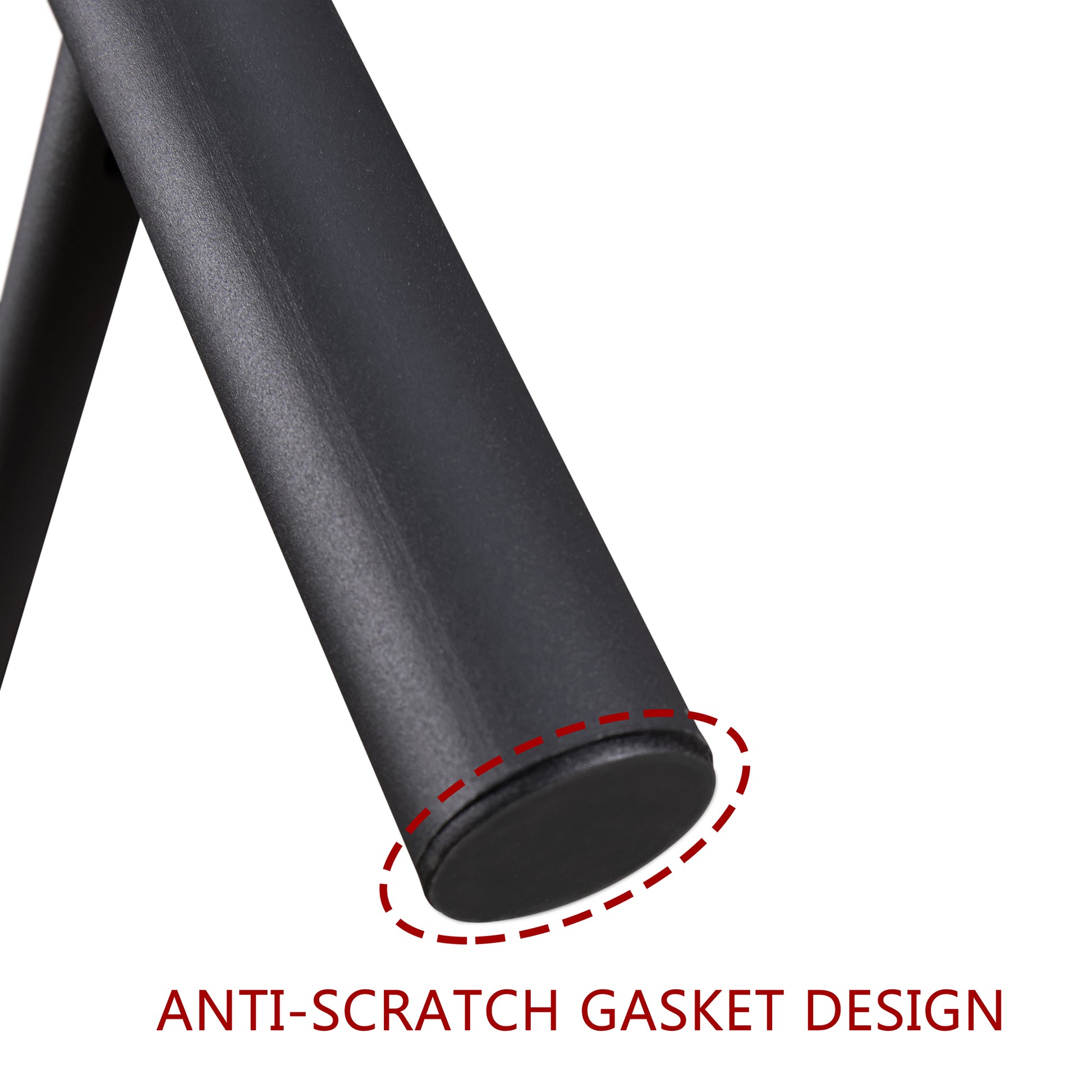 Black metal chair leg with antiscratch gasket