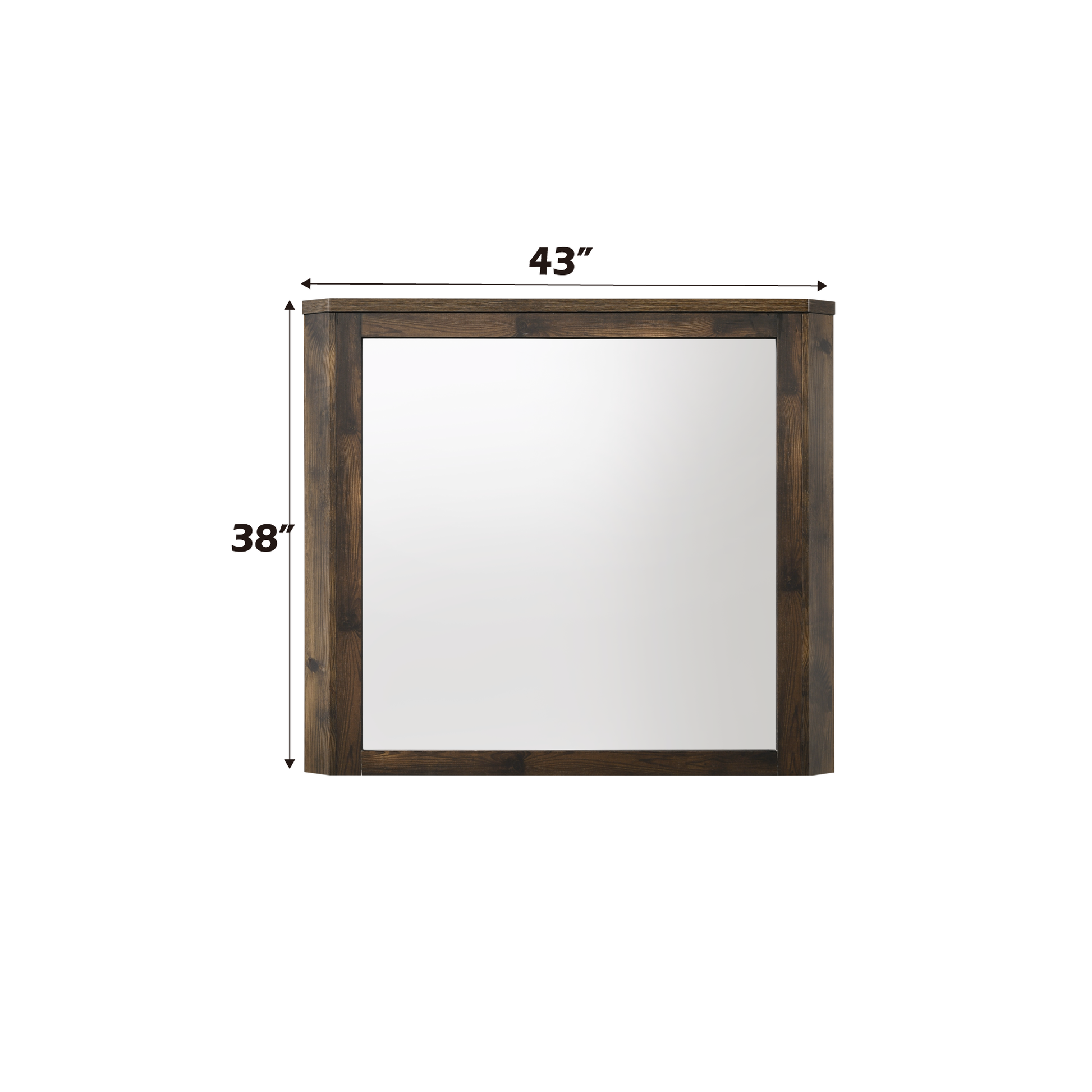 Rustic oak wood framed bathroom mirror  inches wide and  inches tall