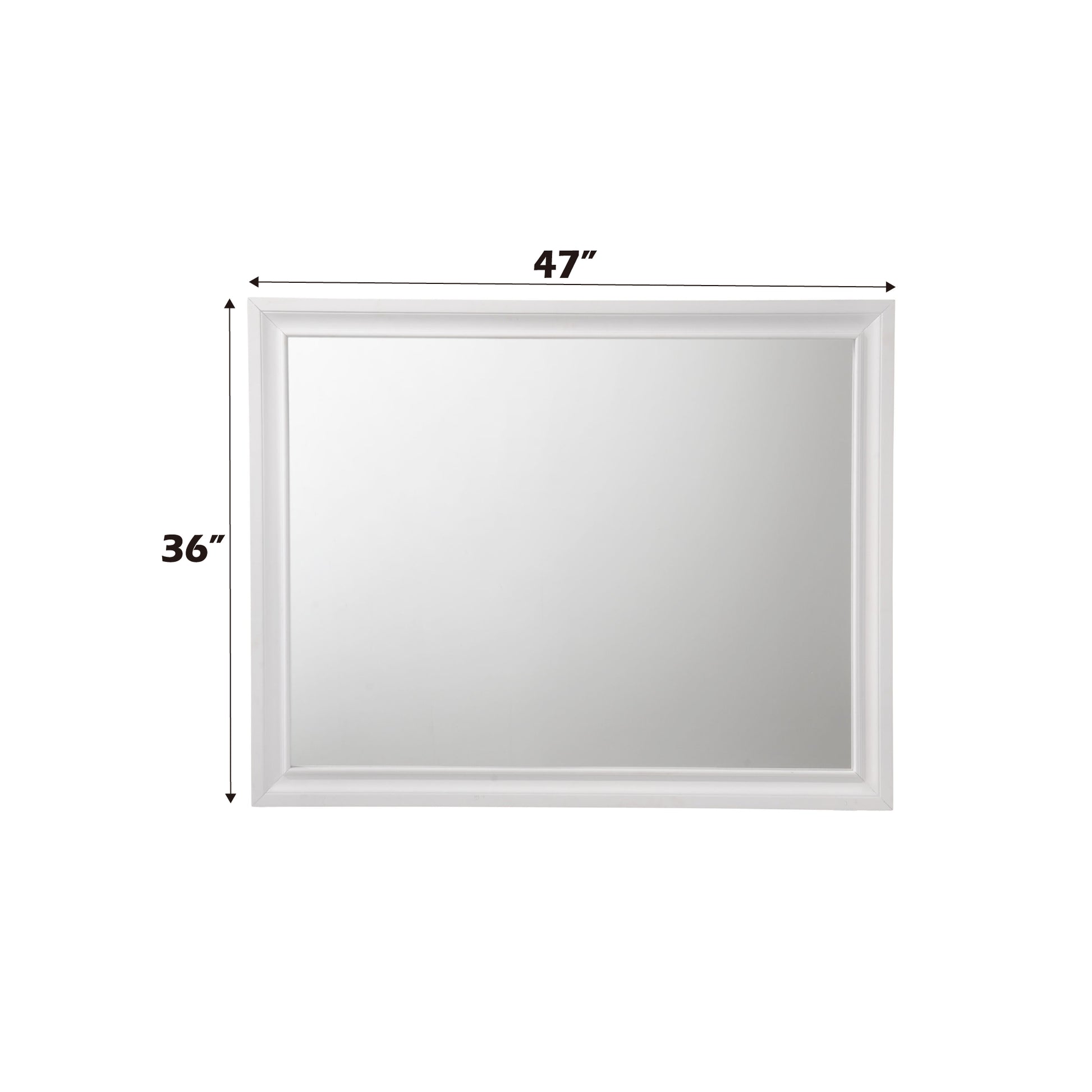 Rectangular white framed mirror  x  elegant home decor accent