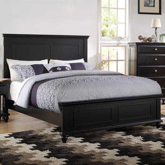 TREATLIFE HOME Queen Size Bed Frame with High Panel Headboard and Footboard, Contemporary Design in Black
