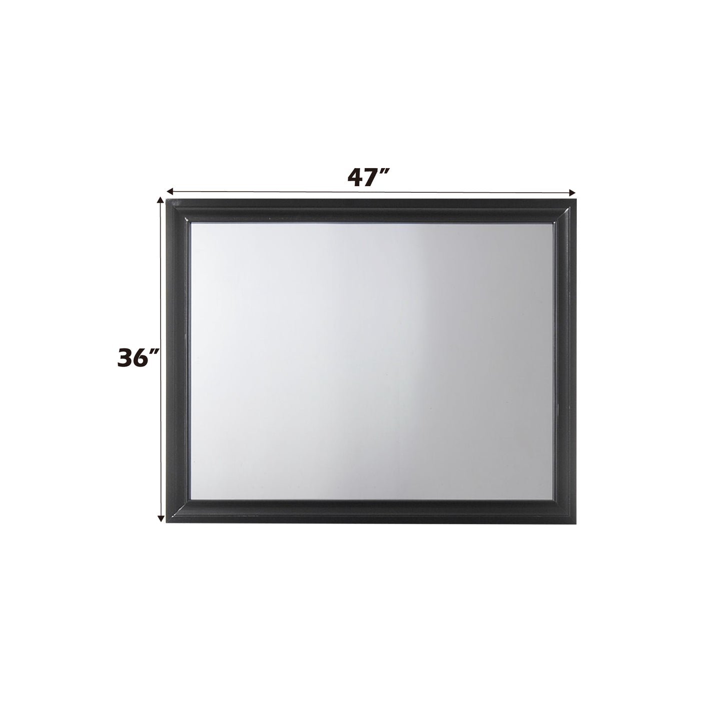Rectangular black framed mirror