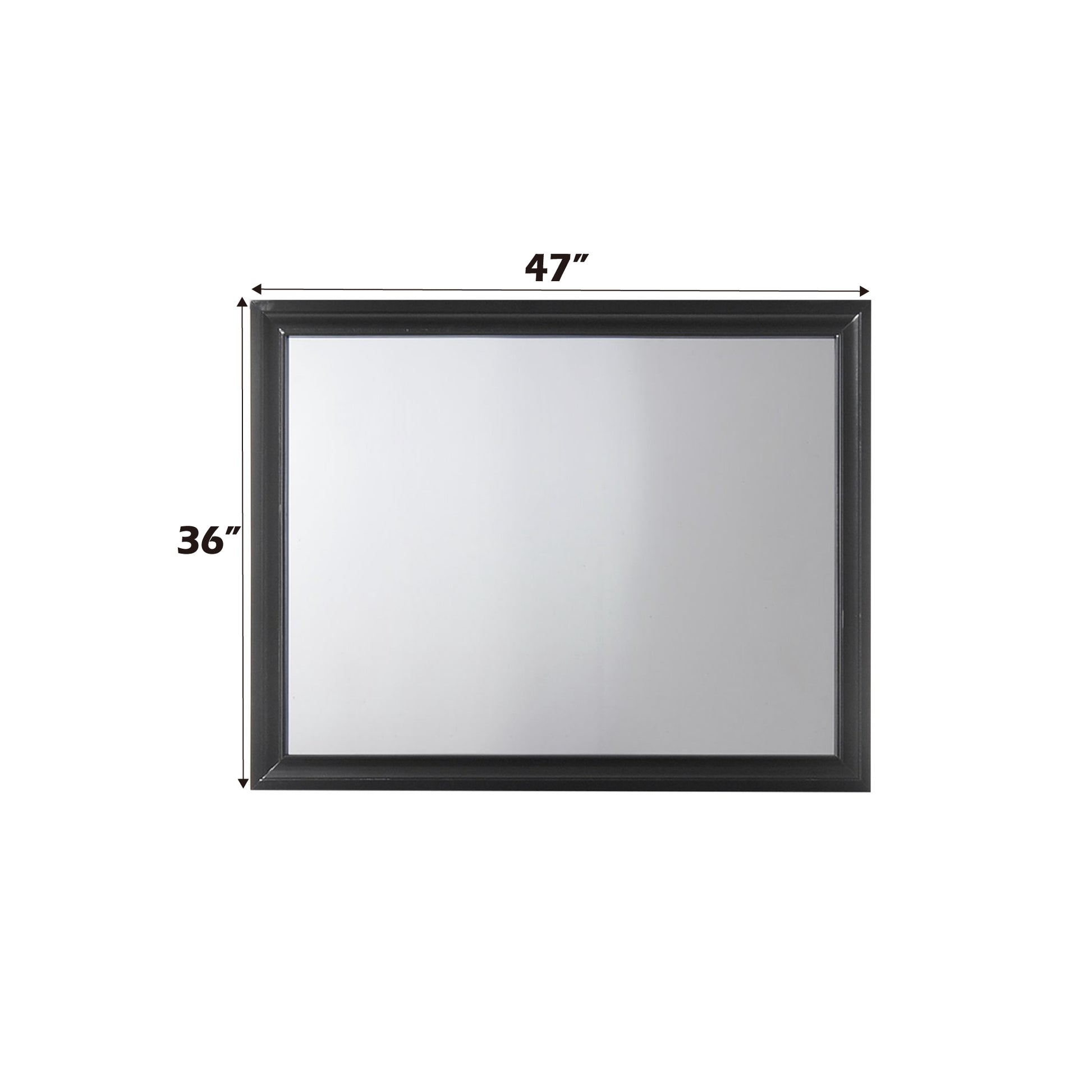 Rectangular black framed mirror