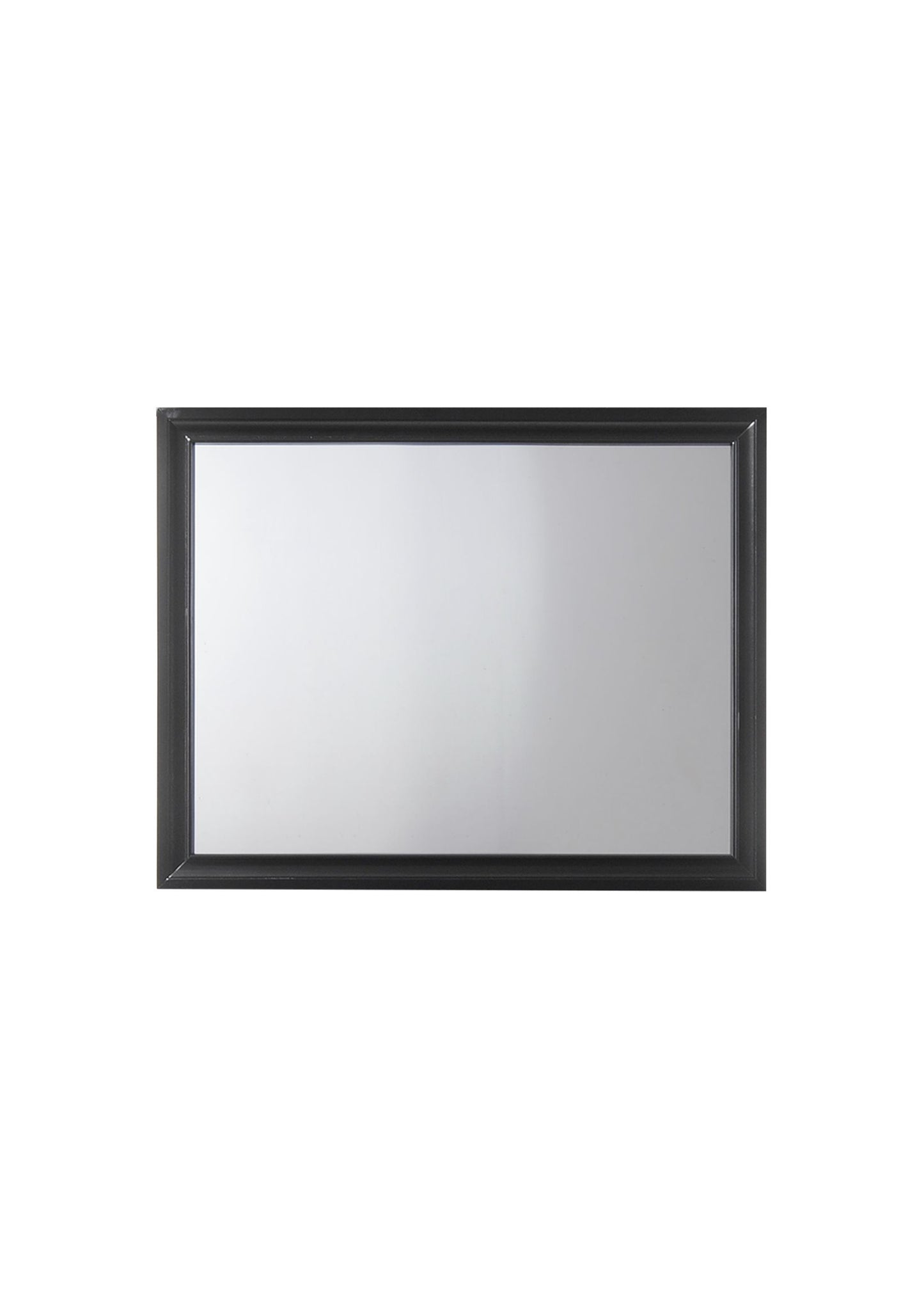 Rectangular black framed wall mirror