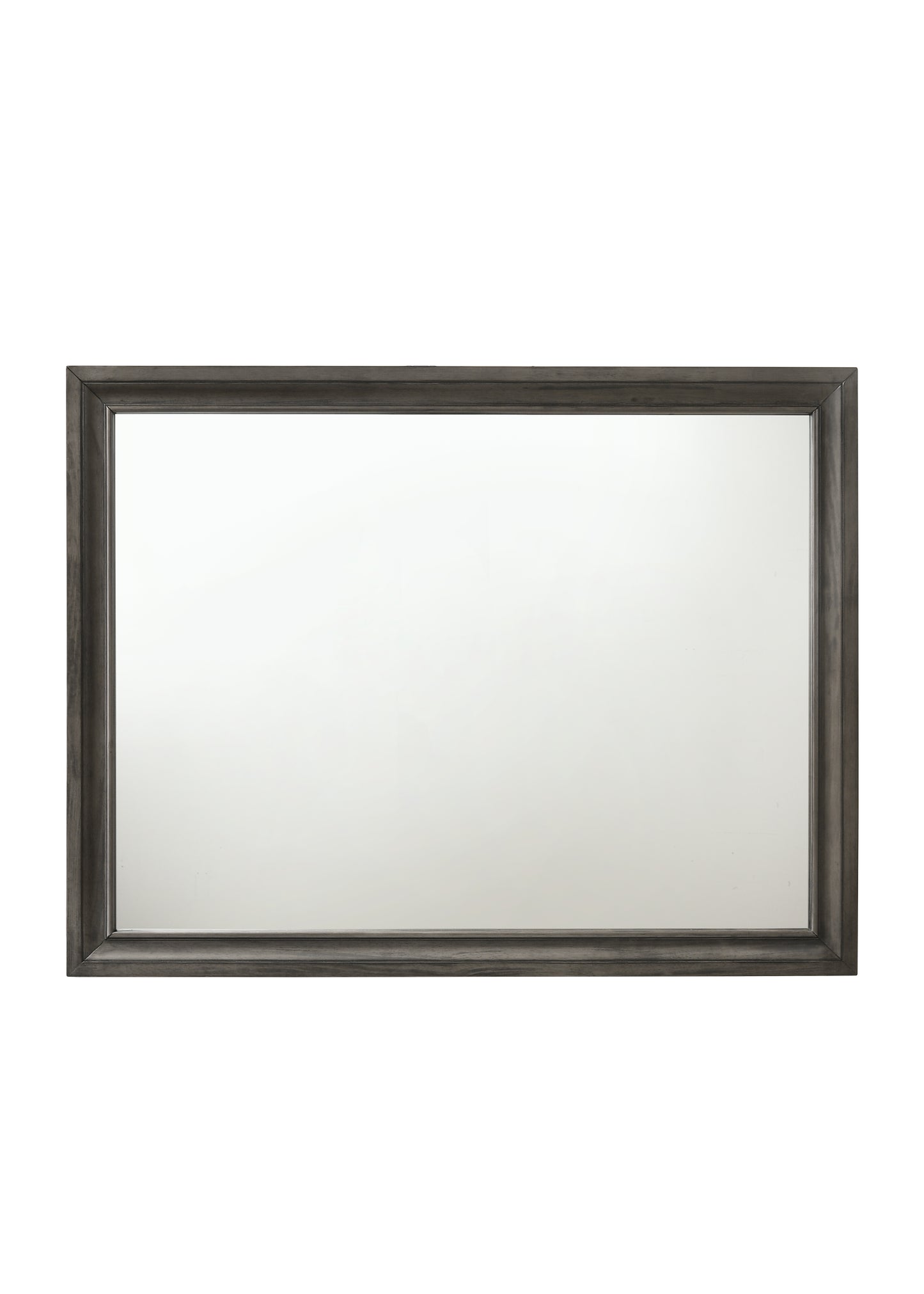 Rectangular dark wood framed mirror
