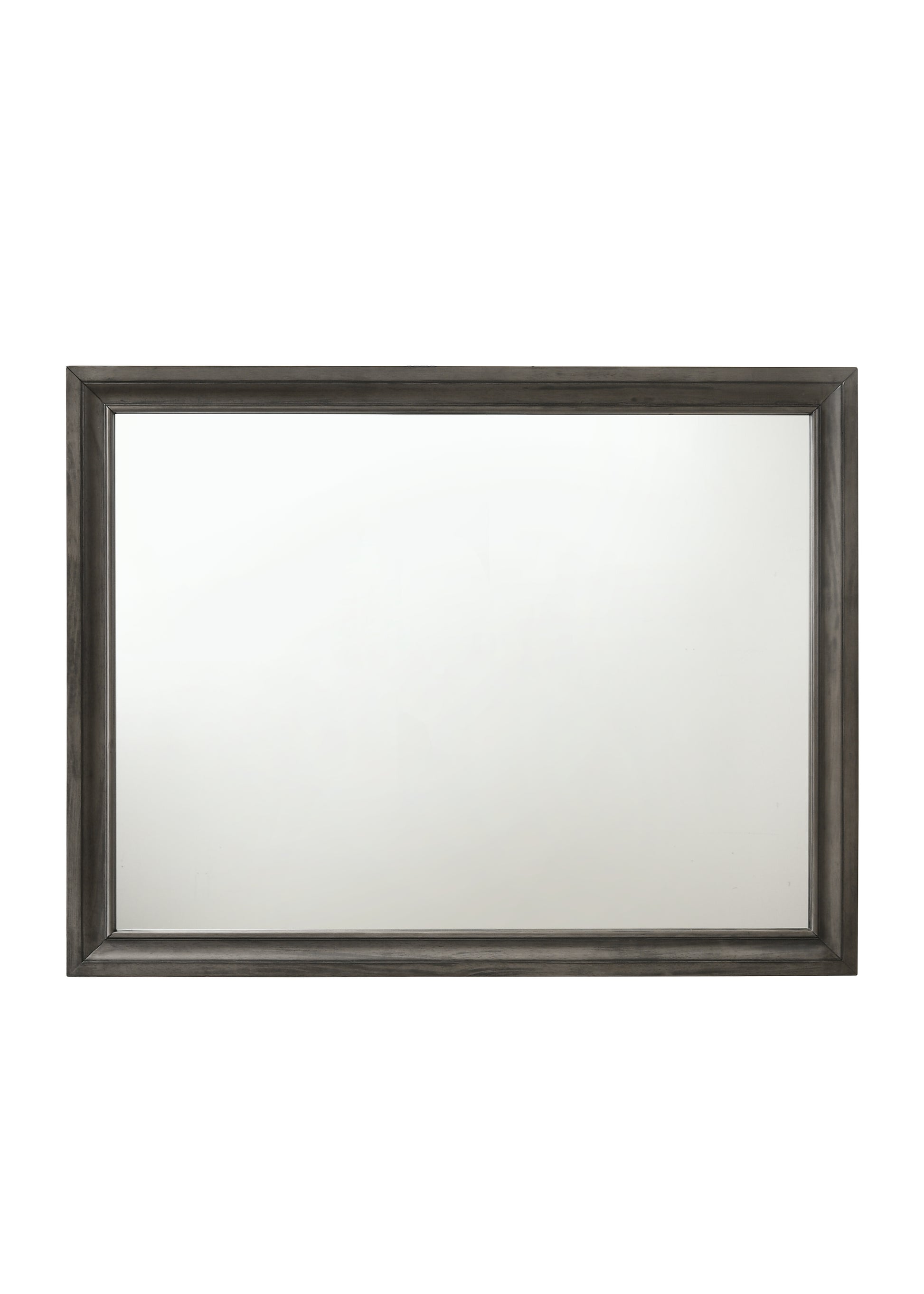 Rectangular dark wood framed mirror