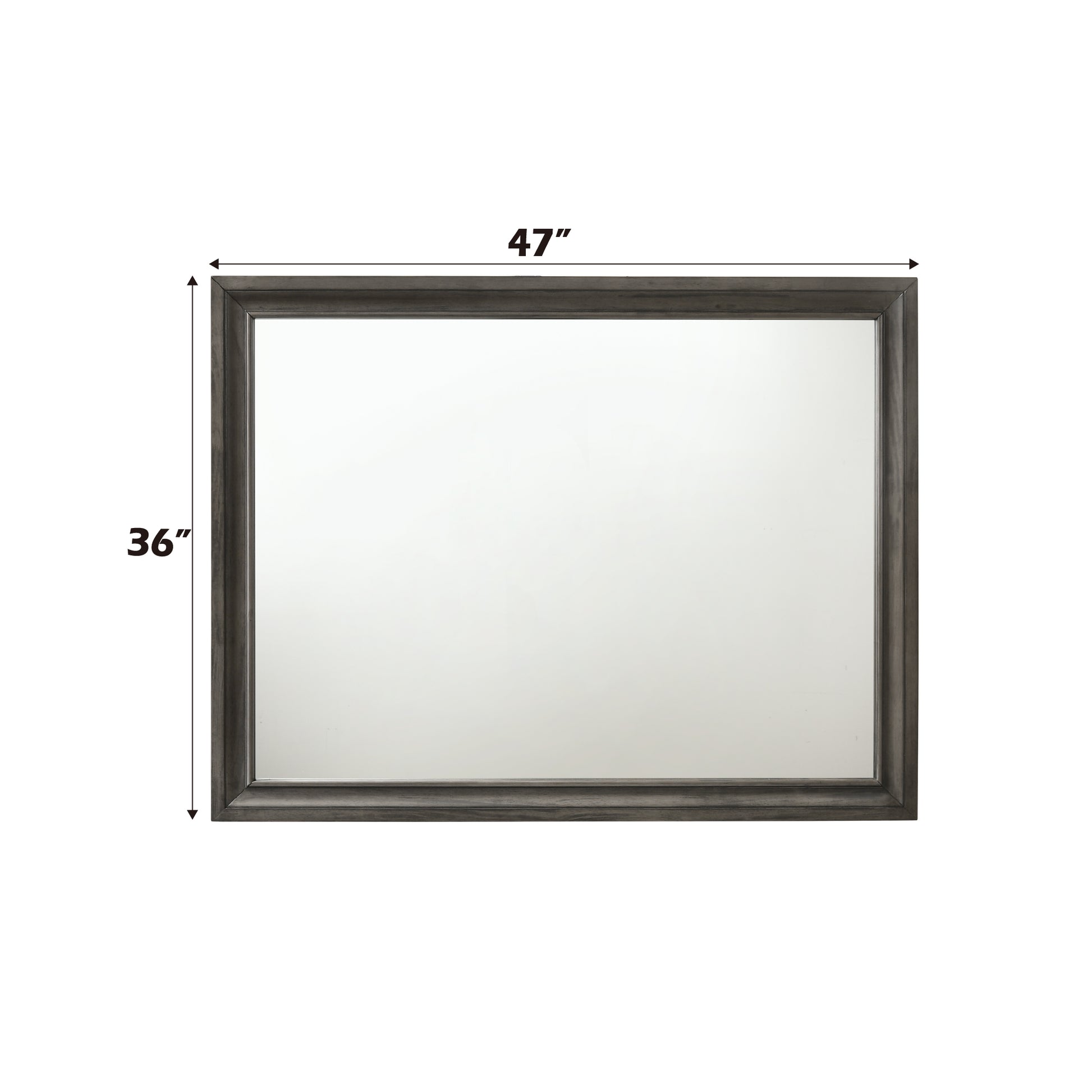 Grey wood framed  W x  H rectangular accent mirror