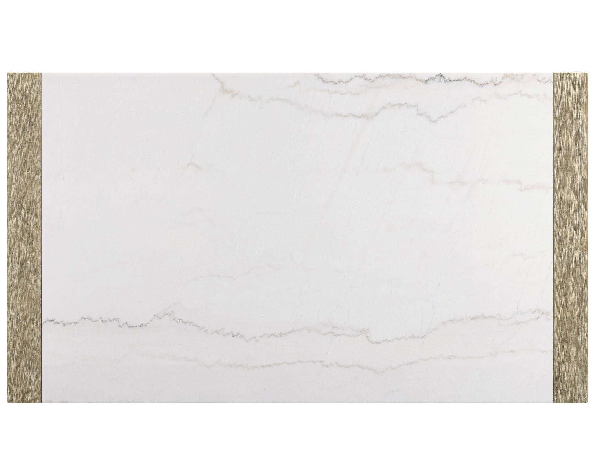 White marble countertop with distressed wood trim