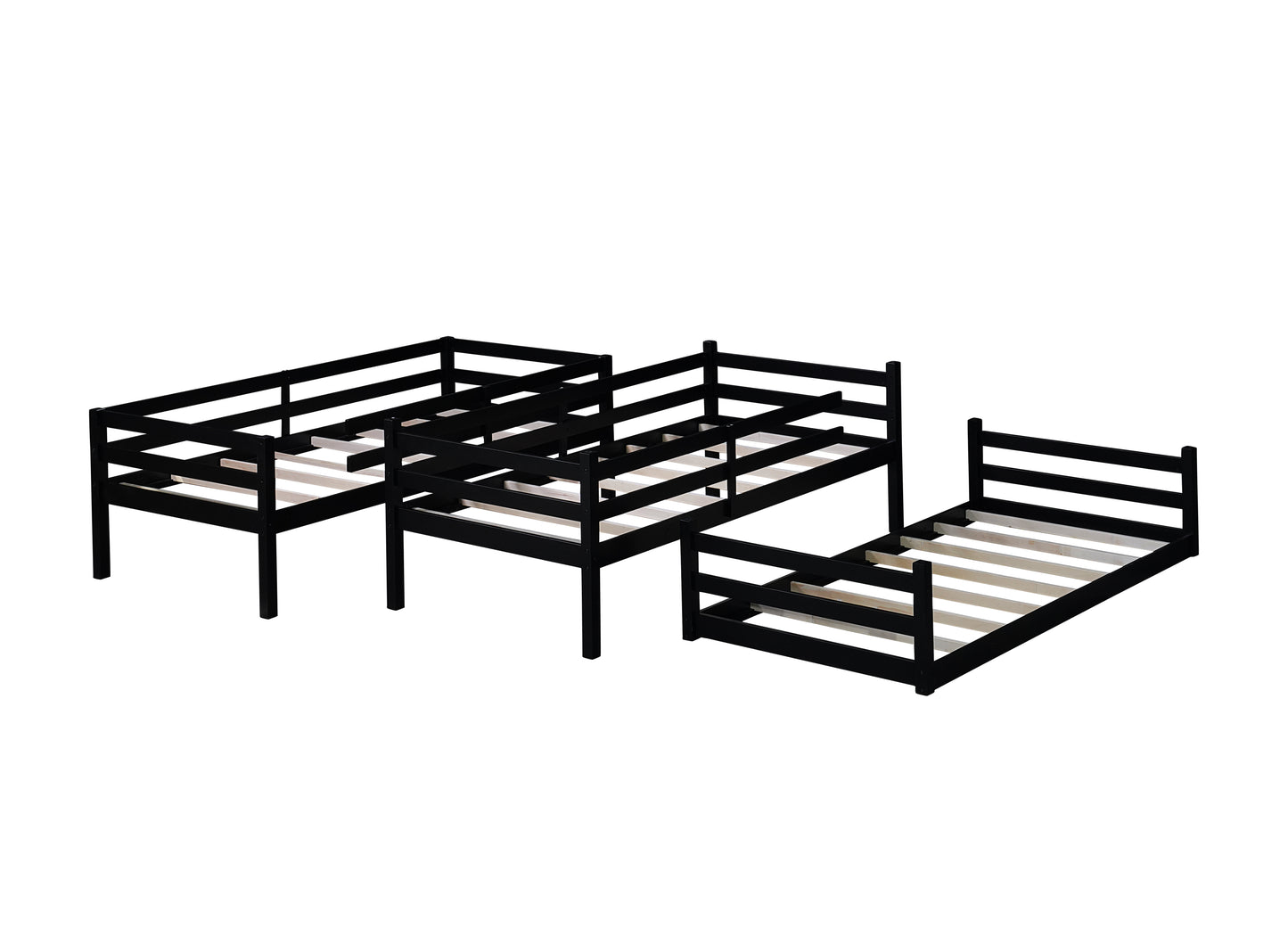 Black twin bed frame with slatted base