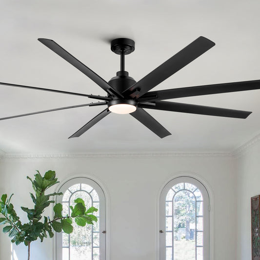 TREATLIFE HOME Enhance Comfort with Smart 72'' Indoor Black Ceiling Fan, LED Light, App Remote Control, 6 Speed & Reverse Function