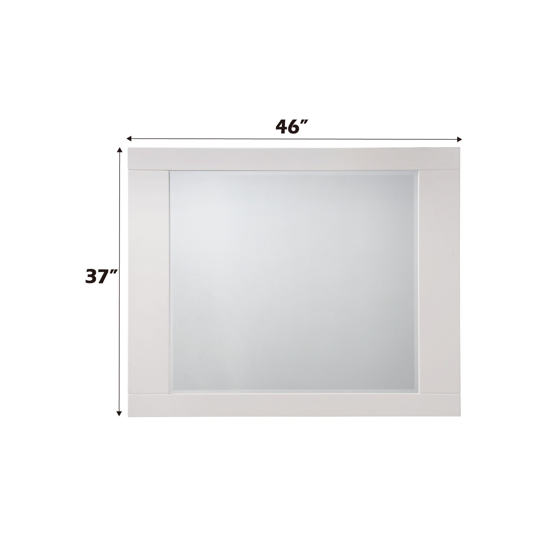 Modern white framed vanity mirror