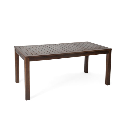 TREATLIFE HOME Acacia Wood Picnic Dining Table, Weather Resistant, Ideal for Patios or Buffets, Dark Brown Finish